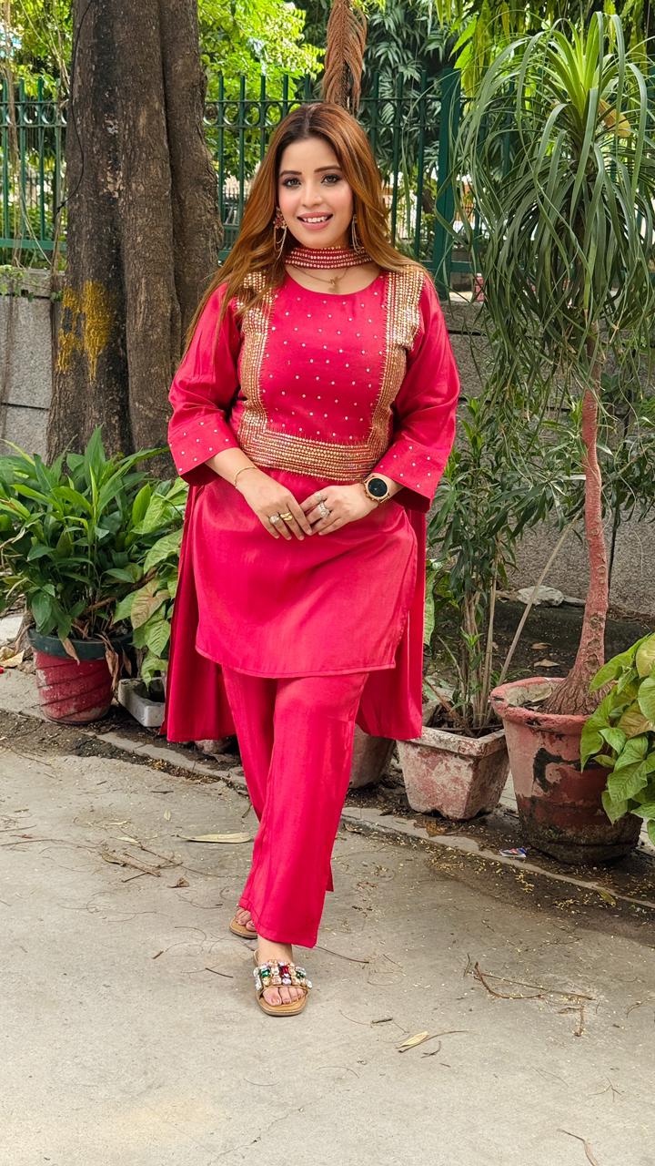 Zarina Suit Set- Black, Red, Pink, Green